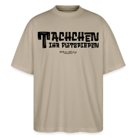 Berliner Begrüssung-TACHCHEN IHR FLITZPIEPEN-Oversized Unisex Bio T-Shirt - Steingrau