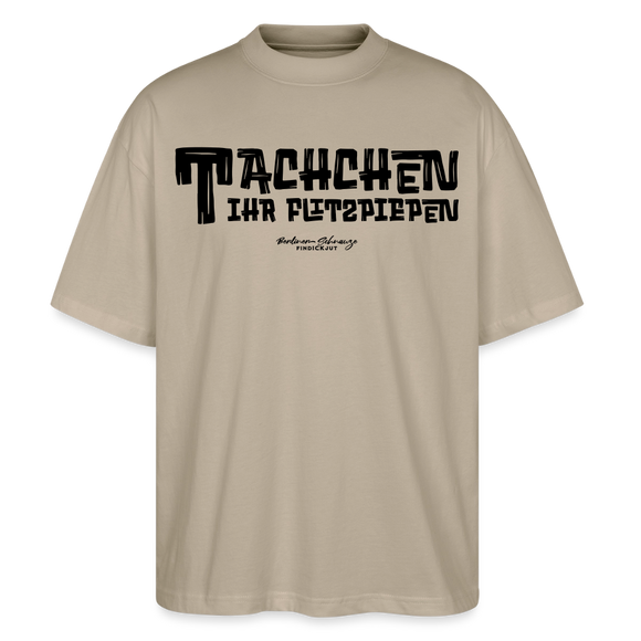 Berliner Begrüssung-TACHCHEN IHR FLITZPIEPEN-Oversized Unisex Bio T-Shirt - Steingrau
