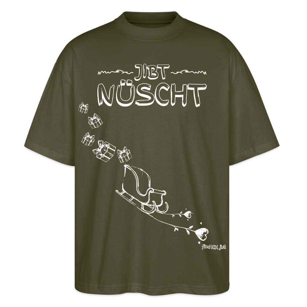 Weihnachten in Berliner25-JIBT NÜSCHT-Oversized Unisex Bio T-Shirt Blaster - Khaki