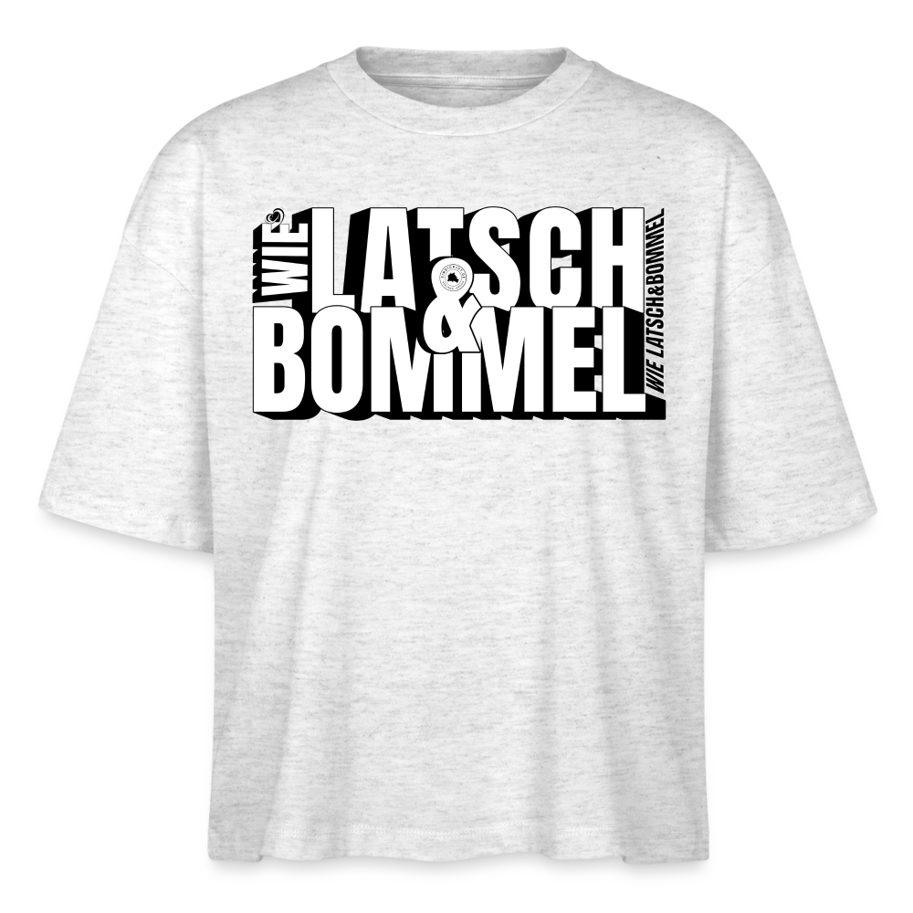 WIE LATSCH UND BOMMEL - Frauen Boxy Bio-T-Shirt - Weiß meliert