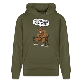 Berliner Bär mit Berliner Schnauze-JEH MIR NICH UFFN SENKEL-Unisex Bio-Hoodie - Khaki Grün