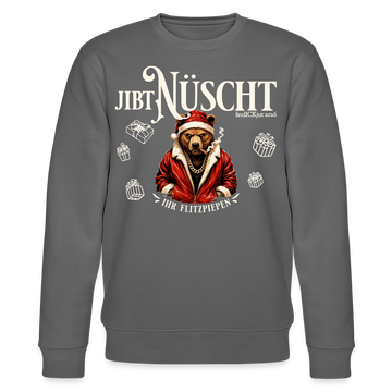 JIBT NÜSCHT-Unisex Bio-Sweatshirt-Berliner Bär Weihnachten - Anthrazit