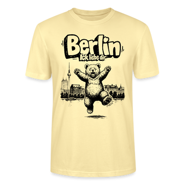 Berlin Souvenir-Unisex T-Shirt Bio-BERLIN ICK LIEBE DIR - Creme