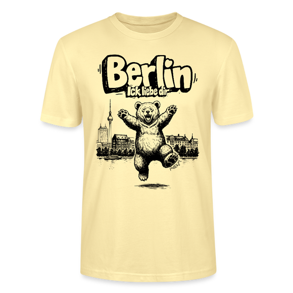 Berlin Souvenir-Unisex T-Shirt Bio-BERLIN ICK LIEBE DIR - Creme