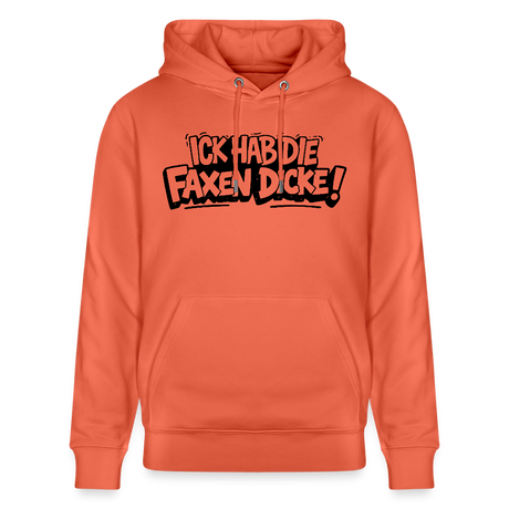 Berliner Schnauze Statement-ICK HAB DIE FAXEN DICKE-Unisex Bio-Hoodie - Hellrot