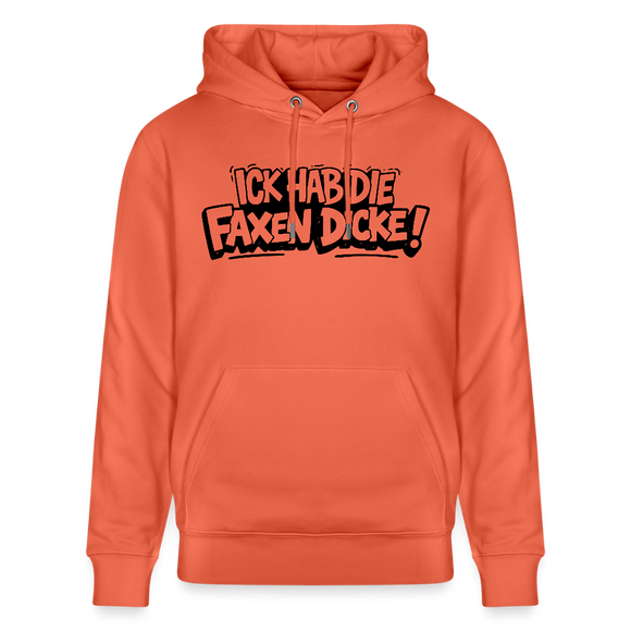 Berliner Schnauze Statement-ICK HAB DIE FAXEN DICKE-Unisex Bio-Hoodie - Hellrot