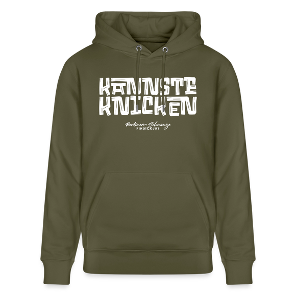 Berliner Schnauze - KANNSTE KNICKEN-Unisex Bio-Hoodie - Khaki Grün