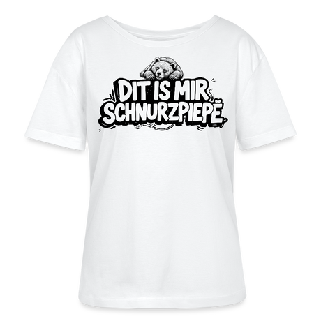 Berliner Bär-DIT IS MIR SCHNURZPIEPE-Rundhals Frauen Bio-T-Shirt - Weiß