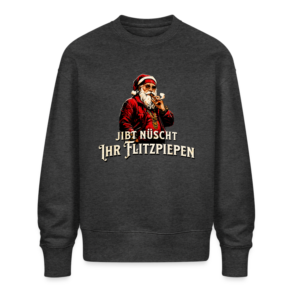 JIBT NÜSCHT IHR FLITZPIEPEN - Unisex Oversize Bio Pullover - Dunkelgrau meliert