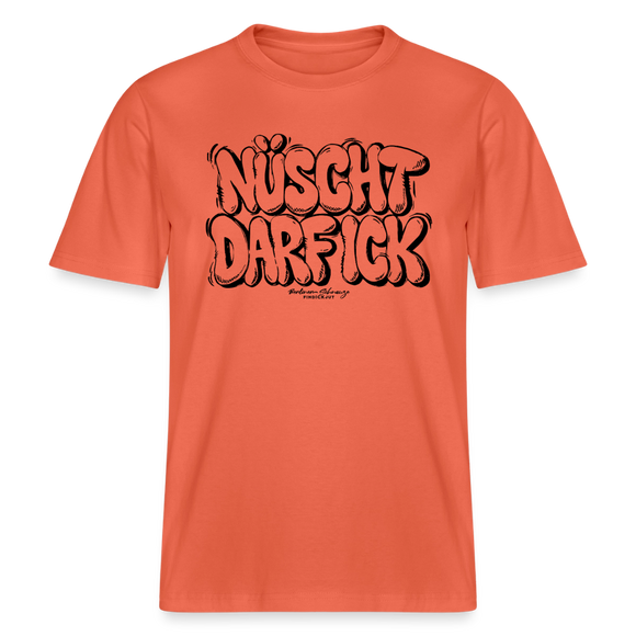 Berlin Shirt-NÜSCHT DARF ICK-RELAXED FIT Unisex Organic T-Shirt - Hellrot