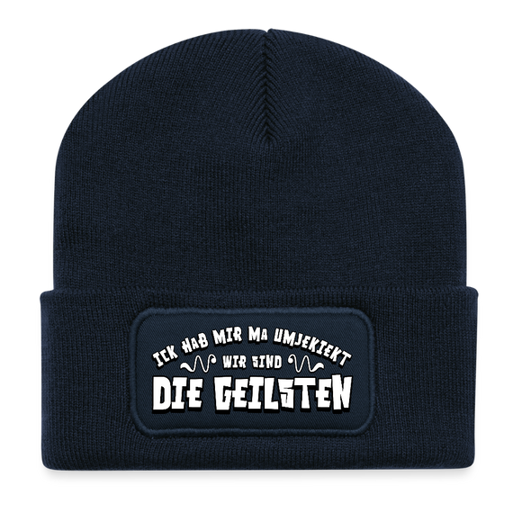 Berliner Spruch-WIR SIND DIE GEILSTEN-Beanie - French Navy