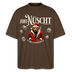 JIBT NÜSCHT-Oversized Unisex Bio T-Shirt-grummliger Bär - Dunkelbraun