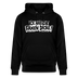 weisser grosser Frontprint im Cartoonstyle "ICK HAB DIE FAXEN DICKE"-Unisex Bio-Hoodie mit Berliner Schnauze - Schwarz