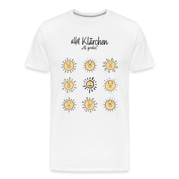 allet KLÄRCHEN-Männer Premium Bio T-Shirt - Weiß