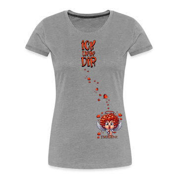 ICK LIEBE DIR-Frauen Premium Bio T-Shirt - Grau meliert