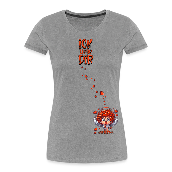 ICK LIEBE DIR-Frauen Premium Bio T-Shirt - Grau meliert
