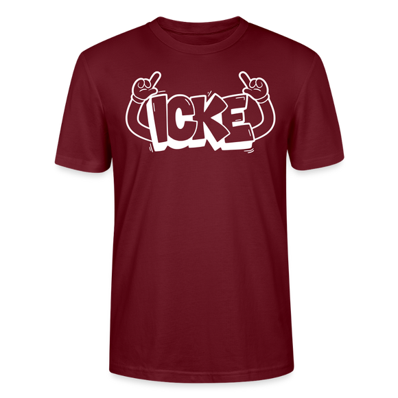 ICKE-Unisex T-Shirt mit Berliner Schnauze - Burgunderrot