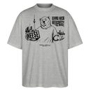 Berlin Souvenir mit Spruch-NEESE-Oversized Unisex Bio T-Shirt - Grau meliert