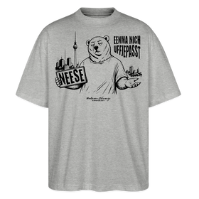 Berlin Souvenir mit Spruch-NEESE-Oversized Unisex Bio T-Shirt - Grau meliert