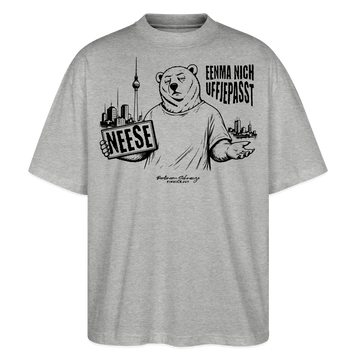 Berlin Souvenir mit Spruch-NEESE-Oversized Unisex Bio T-Shirt - Grau meliert