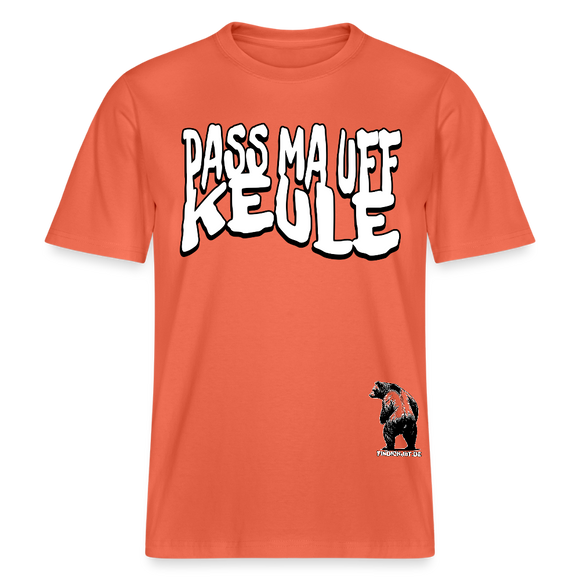 pass ma uff keule-Relaxed Fit Unisex Bio-T-Shirt II - Hellrot