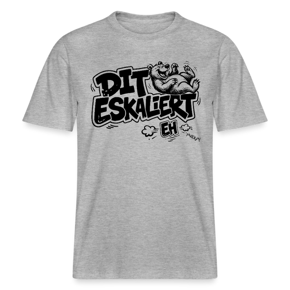 Berlin Shirt mit Spruch-DIT ESKALIERT EH- RELAXED FIT Unisex Bio T-Shirt - Grau meliert