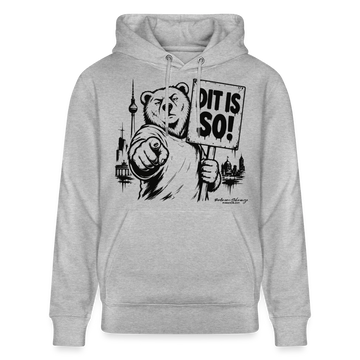 Berlin Souvenir Hoodie -DIT IS SO! – Unisex Bio-Hoodie mit Berliner Bär - Grau meliert