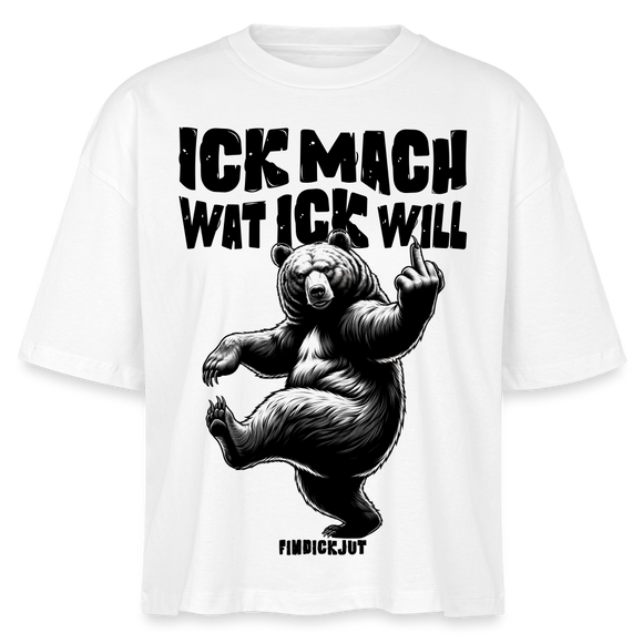 ICK MACH WAT ICK WILL-Frauen Boxy Bio-T-Shirt II - Weiß