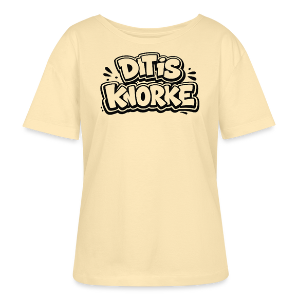 DIT IS KNORKE-Rundhals Frauen Bio-T-Shirt - Creme
