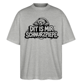 Berliner Bär-DIT IS MIR SCHNURZPIEPE-Oversized Unisex Bio T-Shirt - Grau meliert