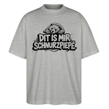 Berliner Bär-DIT IS MIR SCHNURZPIEPE-Oversized Unisex Bio T-Shirt - Grau meliert