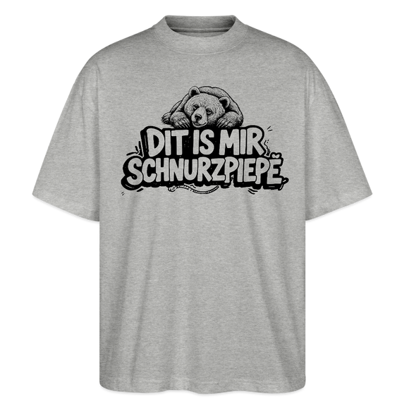 Berliner Bär-DIT IS MIR SCHNURZPIEPE-Oversized Unisex Bio T-Shirt - Grau meliert