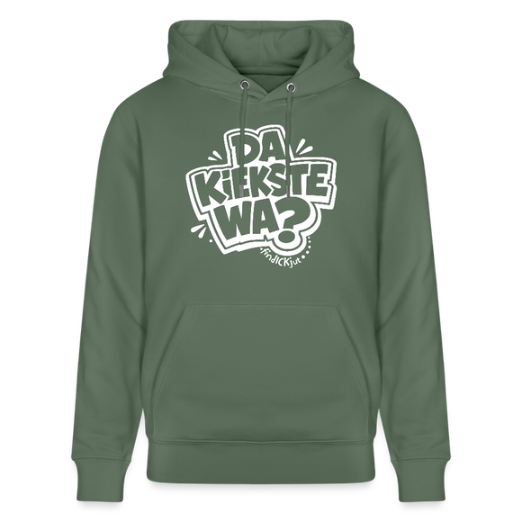 DA KIEKSTE WA?-Unisex Bio-Hoodie-mit Berliner Spruch - Tanngrün
