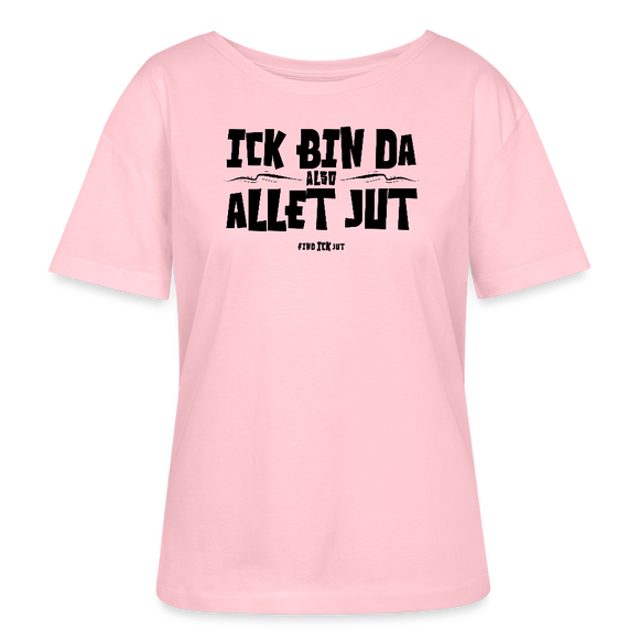 ICK BIN DA, ALSO ALLET JUT-Rundhals Frauen Bio-T-Shirt - Hellrosa