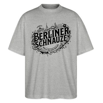 BERLINER SCHNAUZE-Oversized Unisex Bio T-Shirt - Grau meliert
