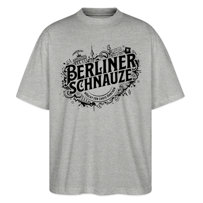 BERLINER SCHNAUZE-Oversized Unisex Bio T-Shirt - Grau meliert