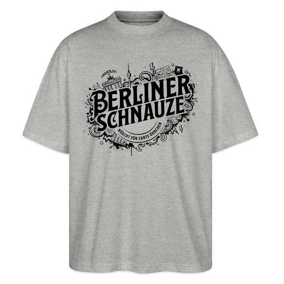 BERLINER SCHNAUZE-Oversized Unisex Bio T-Shirt - Grau meliert
