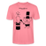 leichtes Unisex Berlin T-Shirt „OHNE WORTE“ mit schwarzem Berliner Schnauze Motiv, Zauberhut, erhobenem Mittelfinger und kleinem Bären im Magier-Look. - Pink 