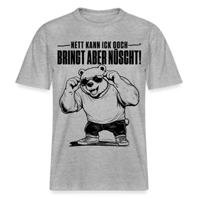 Berliner Bär mit Berliner Schnauze-NETT KANN ICK OOCH-RELAXED FIT Unisex Organic T-Shirt - Grau meliert
