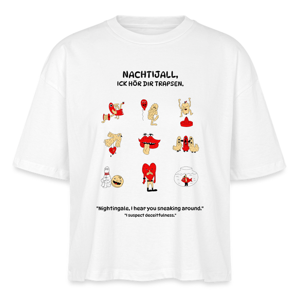 NACHTIJALL-Frauen Boxy Bio-T-Shirt - Weiß