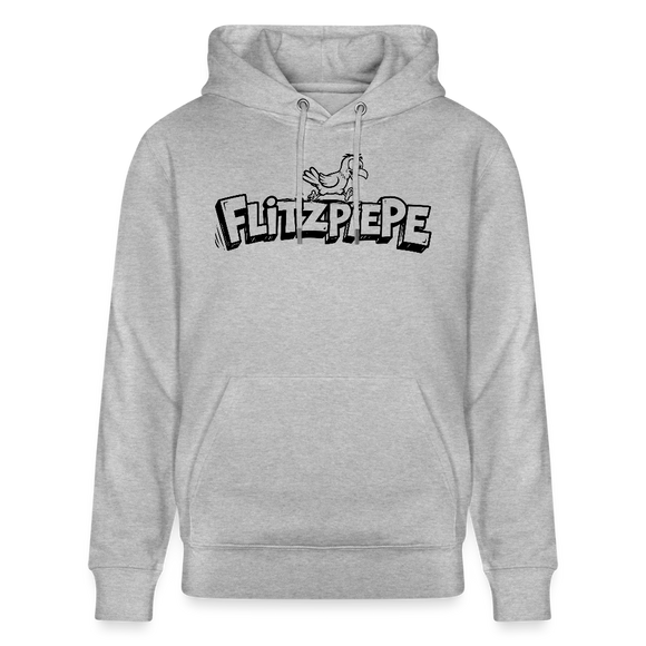 FLITZPIEPE-Unisex Bio-Hoodie mit dem Original Berliner Spruch - Grau meliert