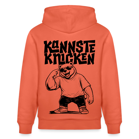 Berliner Spruch-KANNSTE KNICKEN-Unisex Bio-Hoodie mit Berliner Bär - Hellrot