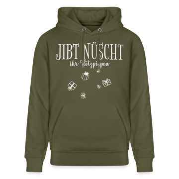 JIBT NÜSCHT zu Weihnachten in Berlin-Unisex Bio-Hoodie - Khaki Grün