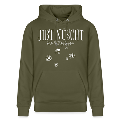 JIBT NÜSCHT zu Weihnachten in Berlin-Unisex Bio-Hoodie - Khaki Grün