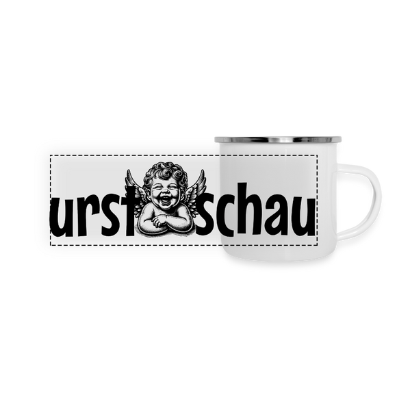 URST SCHAU - Panorama Emaille-Tasse - Weiß