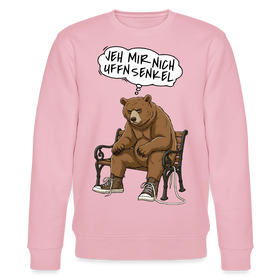 Berliner Bär und Spruch-JEH MIR NICH UFFN SENKEL-Unisex Bio-Sweatshirt - Hellrosa