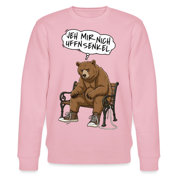 Berliner Bär und Spruch-JEH MIR NICH UFFN SENKEL-Unisex Bio-Sweatshirt - Hellrosa