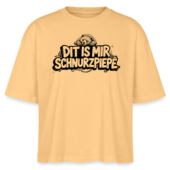 Berliner Bär-DIT IS MIR SCHNURZPIEPE-Frauen Boxy Bio-T-Shirt - Mispel