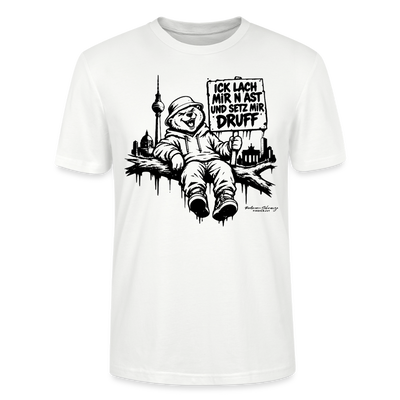 ICK LACH MIR N AST - Schmal geschnittenes Bio-Unisex-T-Shirt mit Berliner Bär - Weiß