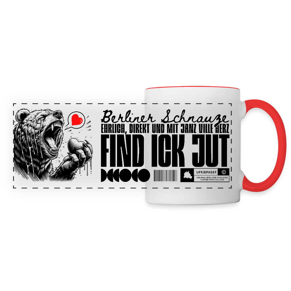 Berlin Souvenir-FIND ICK JUT-Panoramatasse - Weiß/Rot
